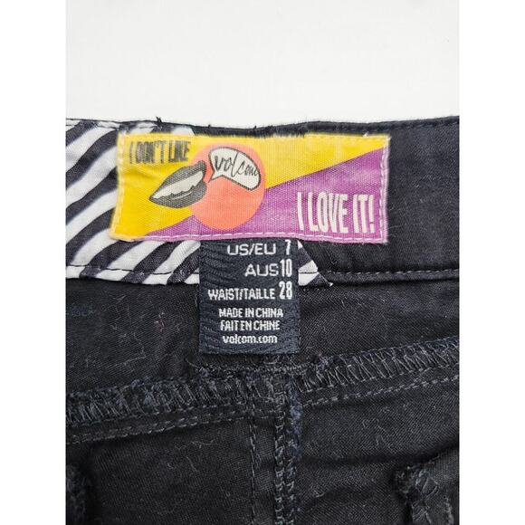Volcom Women's 7 Black Shortie Chino Shorts - Picture 2 of 7